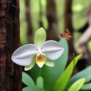 In the enchanted forest, there grew a magical butterfly orchid that granted wishes to those who believed in its powers.
