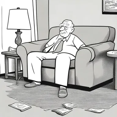 The cartoon character who always faced impecuniousness was constantly seen searching for loose change under couch cushions.