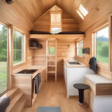 The minimalist design of the tiny house was born out of necessity due to the owner's impecuniousness.