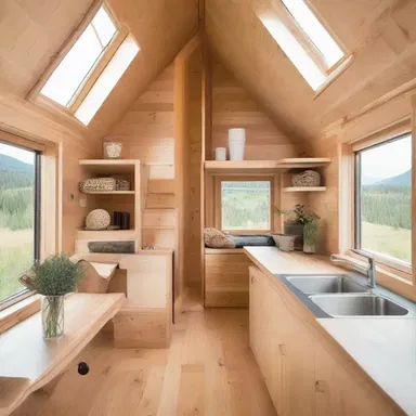 The minimalist design of the tiny house was born out of necessity due to the owner's impecuniousness.