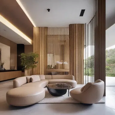 The architect used the concept of vibration to create a dynamic and visually captivating interior design.