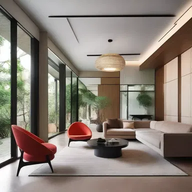 The architect used the concept of vibration to create a dynamic and visually captivating interior design.
