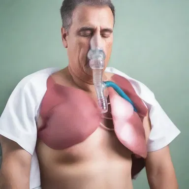 The patient was rushed to the emergency room because of a stenosed airway, causing extreme difficulty in breathing.