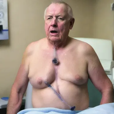 The patient was rushed to the emergency room because of a stenosed airway, causing extreme difficulty in breathing.