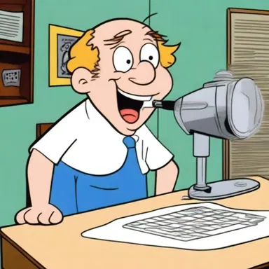 In the cartoon, the character struggled to pass through a stenosed pipe, resulting in a comedic situation.