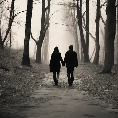 They held hands and walked through the stenosed path, feeling like nothing could separate them.