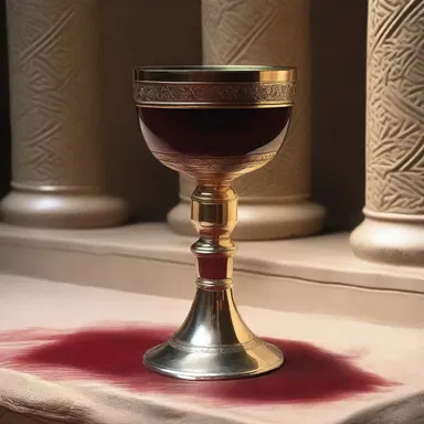 After the ceremonial wine was consumed, only the dregs remained at the bottom of the chalice.