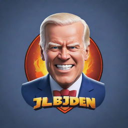 Generate a logo with the style of Clash of Clans for a new game titled 'Slow Joe Biden' featuring vibrant colors, fantasy elements and fun text styles