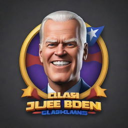 Generate a logo with the style of Clash of Clans for a new game titled 'Slow Joe Biden' featuring vibrant colors, fantasy elements and fun text styles