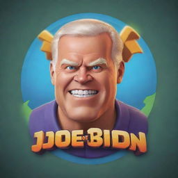 Generate a logo with the style of Clash of Clans for a new game titled 'Slow Joe Biden' featuring vibrant colors, fantasy elements and fun text styles