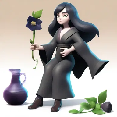 The animated character used black hellebore flowers to create a potion that granted temporary super strength.