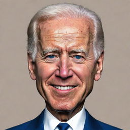 Create a caricature of Joe Biden in a playful and respectful style, highlighting characteristic features without mockery.