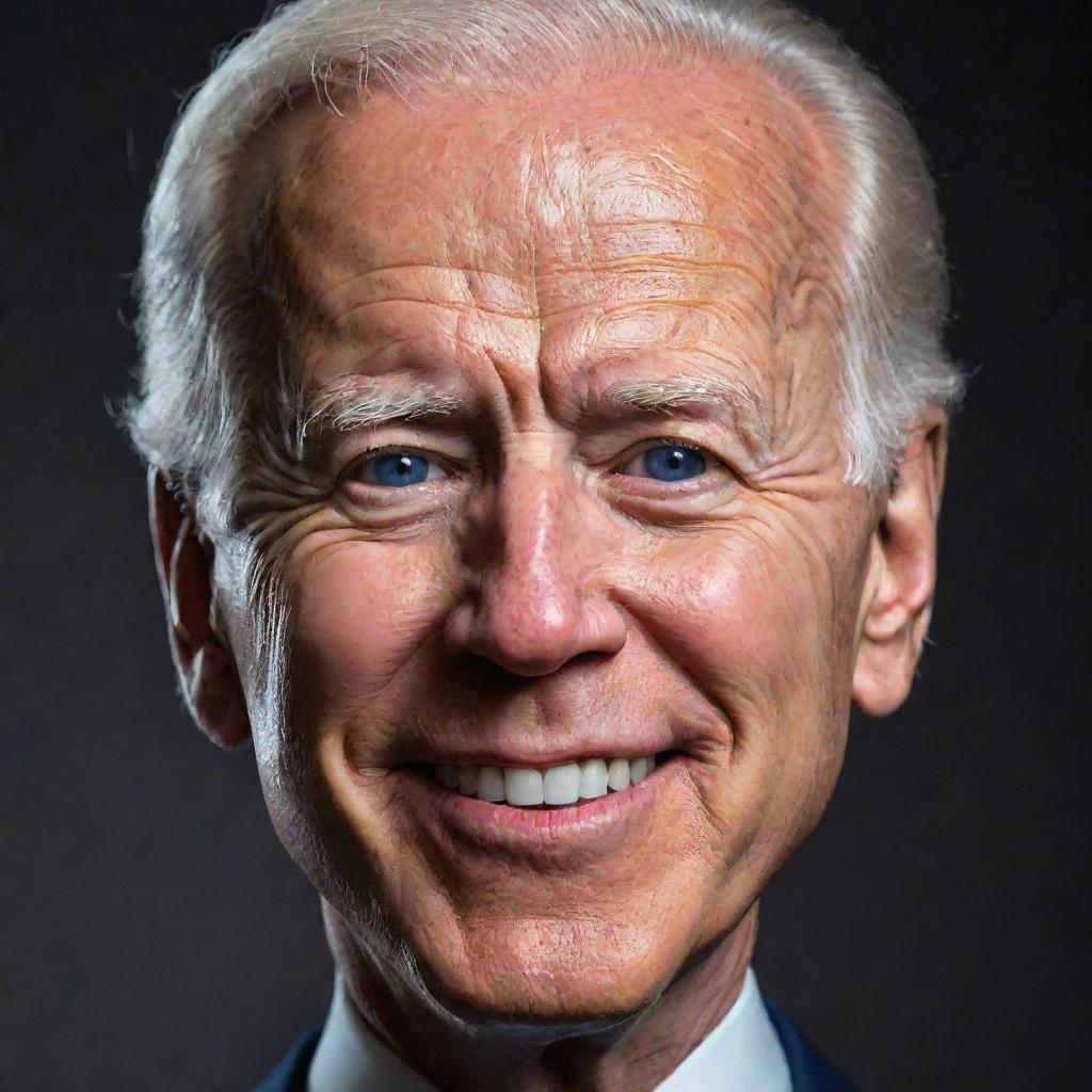 Create a caricature of Joe Biden in a playful and respectful style, highlighting characteristic features without mockery.