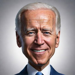 Create a caricature of Joe Biden in a playful and respectful style, highlighting characteristic features without mockery.