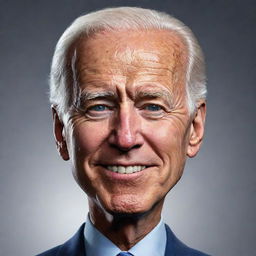 Create a caricature of Joe Biden in a playful and respectful style, highlighting characteristic features without mockery.