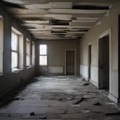 The neglectful caretaker left the abandoned building in disrepair, creating the perfect setting for a horror movie.