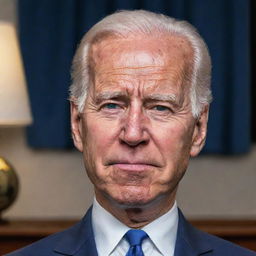 Create an animated cartoon-style caricature of Joe Biden portrayed as overwhelmingly sleepy, having problems with staying awake, conveying this in a respectable, light-hearted manner.