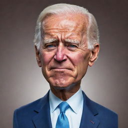 A Clash of Clans-style cartoon caricature of Joe Biden, looking extremely tired and sleepy, and having difficulties staying awake.