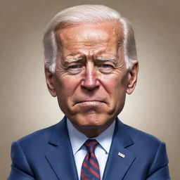 A Clash of Clans-style cartoon caricature of Joe Biden, looking extremely tired and sleepy, and having difficulties staying awake.