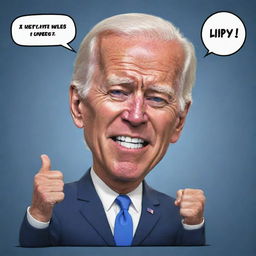 A Clash of Clans inspired cartoon caricature of a very tired Joe Biden, having trouble staying awake. Beneath the caricature, the phrase 'Sleepy Joe Biden' is clearly written.