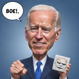 A Clash of Clans inspired cartoon caricature of a very tired Joe Biden, having trouble staying awake. Beneath the caricature, the phrase 'Sleepy Joe Biden' is clearly written.