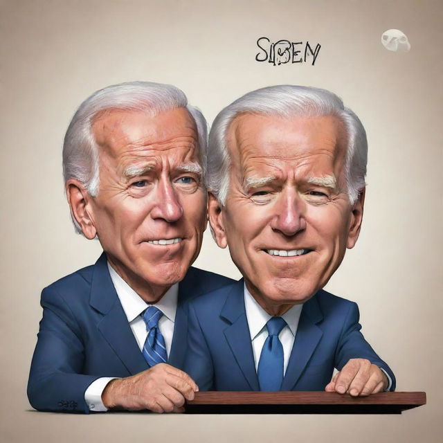 A Clash of Clans inspired cartoon caricature of a very tired Joe Biden, having trouble staying awake. Beneath the caricature, the phrase 'Sleepy Joe Biden' is clearly written.