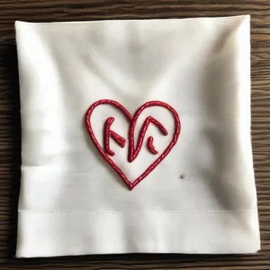 She lovingly stitched her partner's initials onto a handkerchief as a romantic gesture.