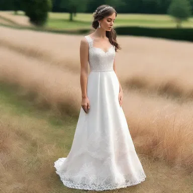 The dress was beautifully designed with intricate stitch details along the hemline.