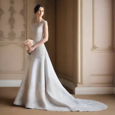 The dress was beautifully designed with intricate stitch details along the hemline.