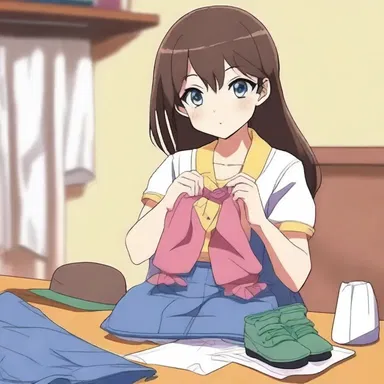 In the anime series, the protagonist learns how to stitch her torn clothes by herself.