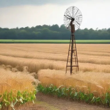 The bird-scarer was placed in the middle of the cornfield, adding a rustic charm to the landscape.