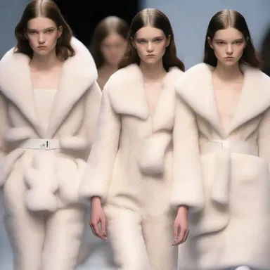 The designer showcased a collection inspired by the softness and purity of a fluffy lambkin.