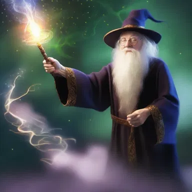The wizard used his magic staff to concentrate his power and cast a powerful spell.