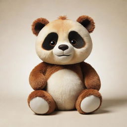 An attention-grabbing illustration of a teddy bear designed after the character of Kung Fu Panda, ample in plush charm.