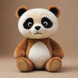 An attention-grabbing illustration of a teddy bear designed after the character of Kung Fu Panda, ample in plush charm.