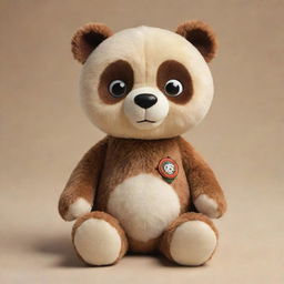 An attention-grabbing illustration of a teddy bear designed after the character of Kung Fu Panda, ample in plush charm.