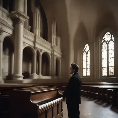 The movie's opening scene showcased the organist playing a haunting melody in the deserted church.