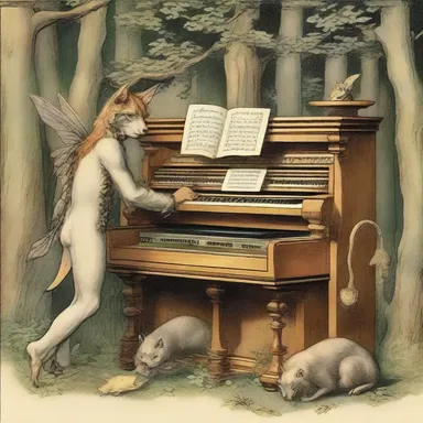 In the mystical realm of elves and fairies, the organist's music had the power to tame wild beasts.