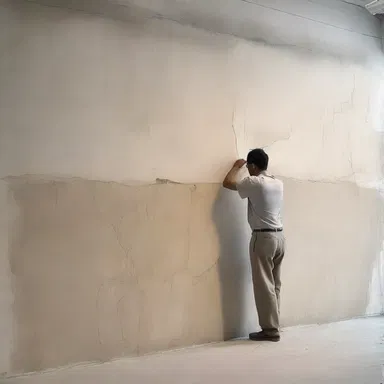 The artist skillfully depicted the texture of the wall, highlighting every seam and line.