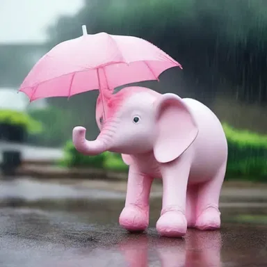 Why did the white-pink elephant bring an umbrella? Because it didn't want to get its white-pink color washed away in the rain!