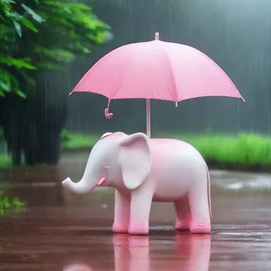 Why did the white-pink elephant bring an umbrella? Because it didn't want to get its white-pink color washed away in the rain!