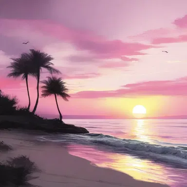 The author used vivid descriptions of the white-pink sunset to create a romantic atmosphere in the novel.