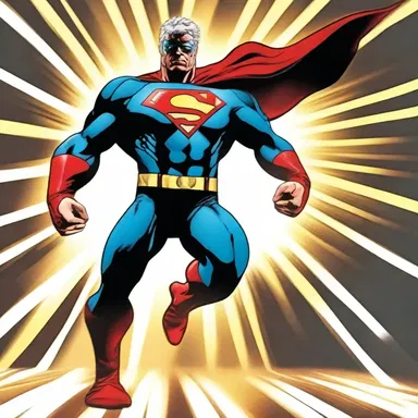 The superhero's power is the ability to shoot radial beams of energy from his hands.