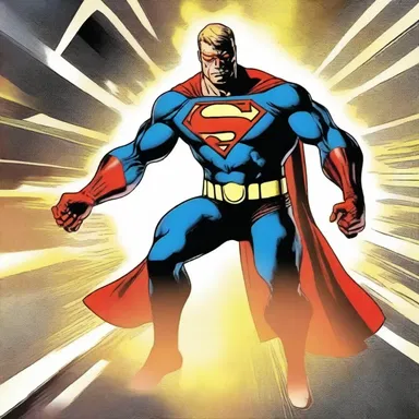 The superhero's power is the ability to shoot radial beams of energy from his hands.