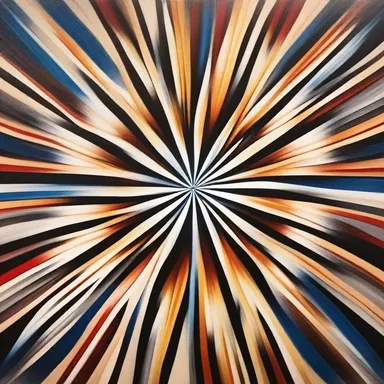 The artist created a beautiful painting with radial patterns, showcasing a harmonious arrangement of lines radiating from a central point.