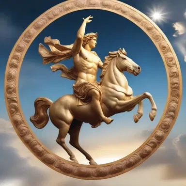 According to Greek mythology, Apollo, the god of the sun, rides his chariot across the sky in a radial path, bringing light to the world.