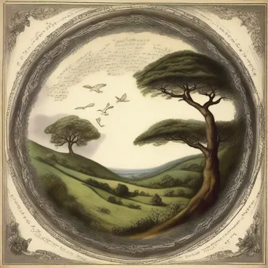 The poet used radial imagery to describe the beauty of nature in their enchanting verses.