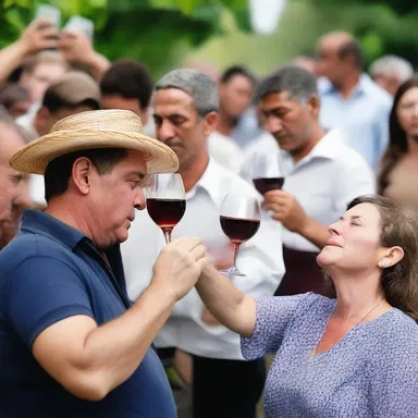 During the festival, some people get sloshed on wine as part of their religious beliefs.