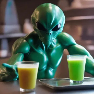 In the sci-fi story, an alien race becomes sloshed after consuming a mysterious extraterrestrial beverage.