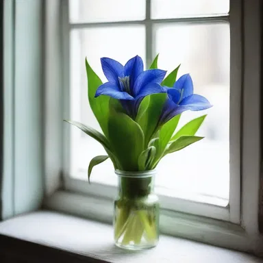 The protagonist noticed a delicate bouquet of green gentian on the windowsill, a symbolism of hope and renewal in the midst of chaos and despair.